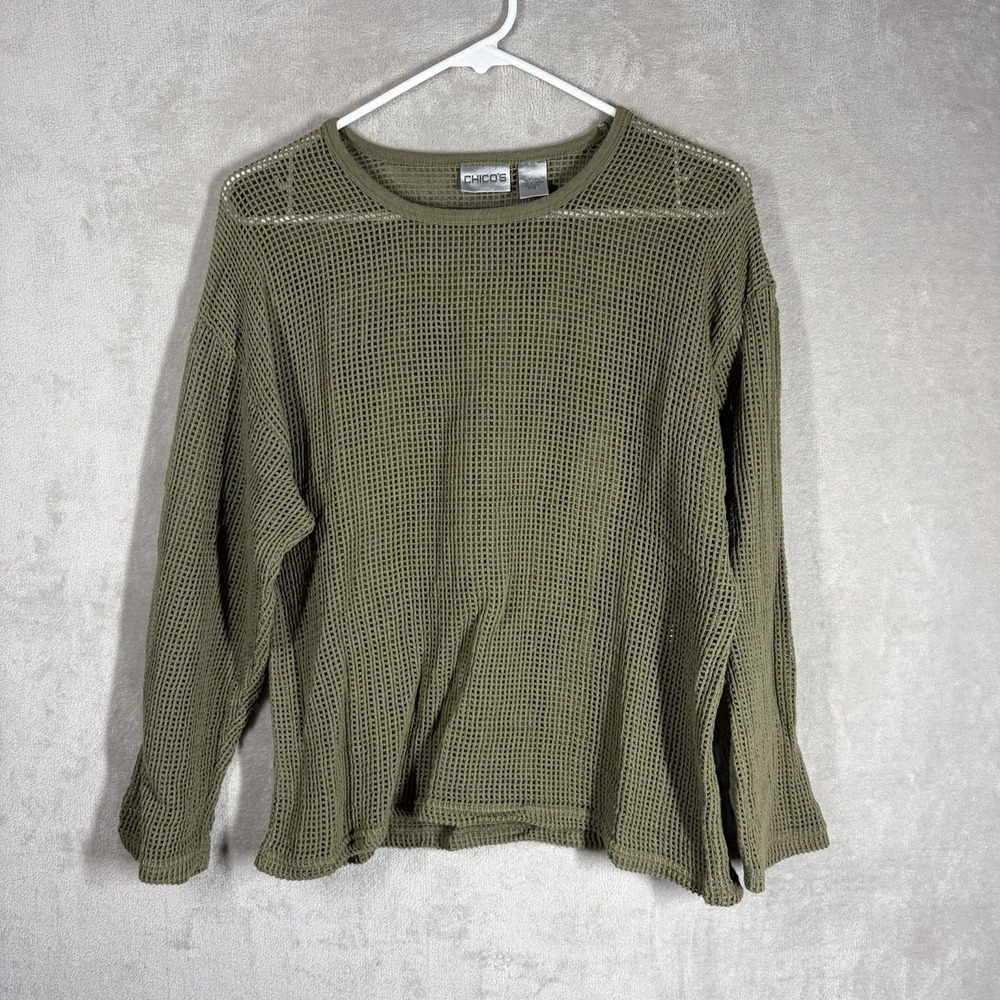 Mesh Open Knit Olive Green Top Size M Fairy Boho 90s Grunge Earthy Boho Granola